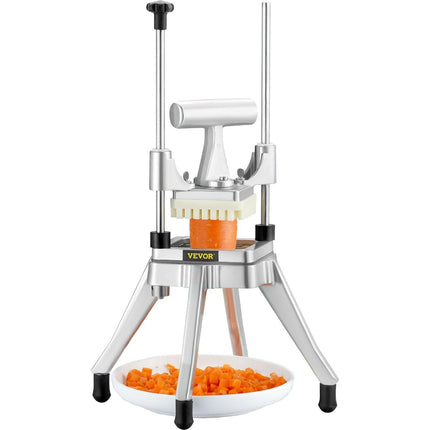 Commercial Vegetable Fruit Chopper 1/4" Blade Heavy Duty Professional Food Dicer Kattex French Fry Cutter Onion Slicer Stainless Steel for Tomato Peppers Potato Mushroom.