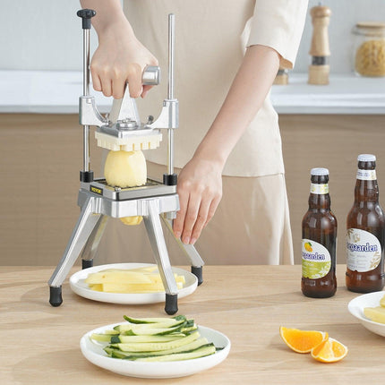 Commercial Vegetable Fruit Chopper 1/4" Blade Heavy Duty Professional Food Dicer Kattex French Fry Cutter Onion Slicer Stainless Steel for Tomato Peppers Potato Mushroom.