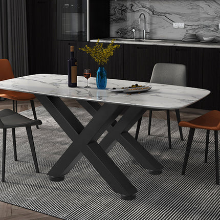 Set of 2 Steel Table Legs, 16'Height 15'Wide Dining Table Legs, Heavy Duty 3.1" Square Box Section X Frame Table Legs, 16x15x3.1 Inch Black Color Industrial Country Style Metal Dining Legs.