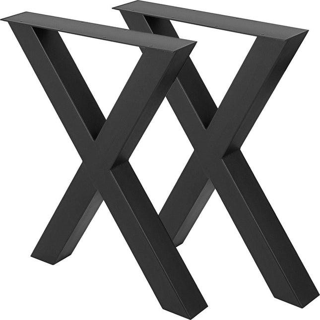 Metal Table Legs 28.4 x 29.9 Inch Black Table Legs Premium steel table legs with X-frame style Steel Bench Legs Country Style Table Legs Furniture Leg Perfect for Coffee Store Home Office Bar.