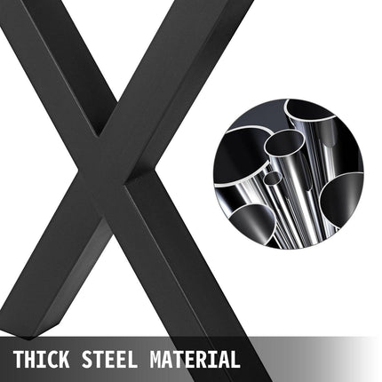 Metal Table Legs 28.4 x 29.9 Inch Black Table Legs Premium steel table legs with X-frame style Steel Bench Legs Country Style Table Legs Furniture Leg Perfect for Coffee Store Home Office Bar.
