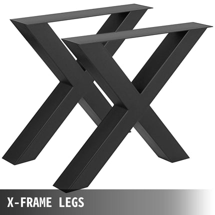 Metal Table Legs 28.4 x 29.9 Inch Black Table Legs Premium steel table legs with X-frame style Steel Bench Legs Country Style Table Legs Furniture Leg Perfect for Coffee Store Home Office Bar.