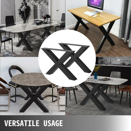 Metal Table Legs 28.4 x 29.9 Inch Black Table Legs Premium steel table legs with X-frame style Steel Bench Legs Country Style Table Legs Furniture Leg Perfect for Coffee Store Home Office Bar.