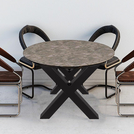 Set of 2 Steel Table Legs, 72cm Height 79cm Wide Dining Table Legs, Heavy Duty 7.9cm Square Box Section X Frame Table Legs,72x79x7.9 cm Black Color Industrial Country Style Metal Dining Leg.