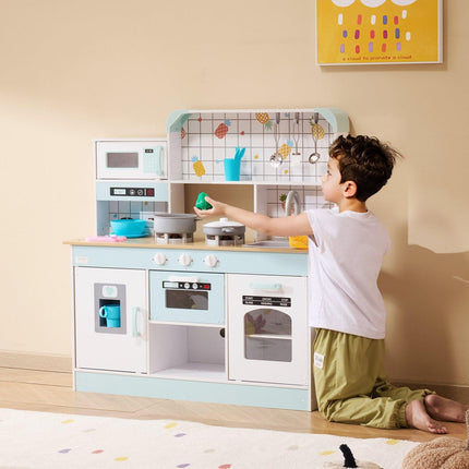 VEVOR Kitchen Playset Kids Pretend Cooking Play Toy 24 Piece Accessories White.