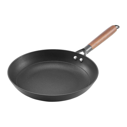 Cast Iron Skillet, 3-Piece Frying Pan Set (205, 265, 310 mm), Nonstick Skillets with Detachable Wood Handle, Pre-Seasoned Chef's Pan, Kitchen Cookware for Gas, Electrical, and Induction, Black.