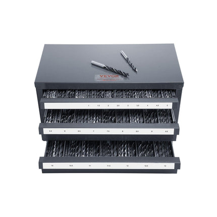 Drill Bit Dispenser Cabinet, Three-Drawer Drill Bit Organizer Cabinet for 1mm to 13mm, Steel Drill Dispenser Organizer Cabinet with Labels, Stackable Drill Dispenser for Drill Bit Storage.