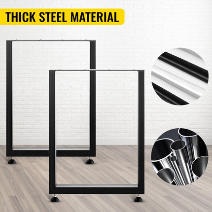 Black Table Legs Frame Metal Dining Table Desk 600X720MM.