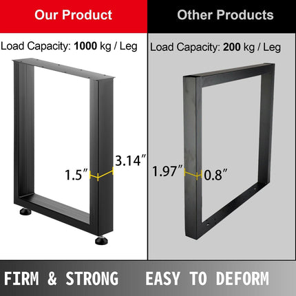 Black Table Legs Frame Metal Dining Table Desk 600X720MM.