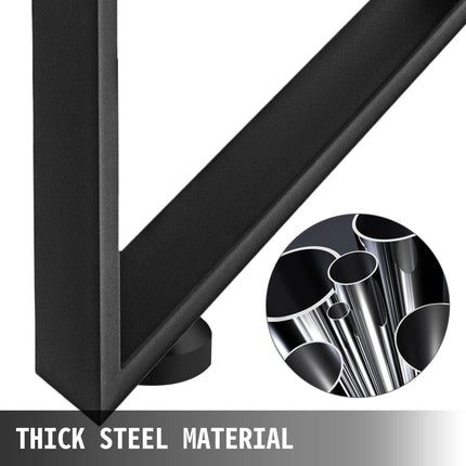 Black Metal Table Legs Set of 2 Steel Table Legs 800x720 MM Dining Table Legs Office Table Legs Computer Desk Legs Steel Bench Legs Country Style Table Legs DIY Furniture Legs.