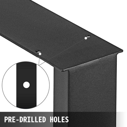 Black Metal Table Legs Set of 2 Steel Table Legs 800x720 MM Dining Table Legs Office Table Legs Computer Desk Legs Steel Bench Legs Country Style Table Legs DIY Furniture Legs.