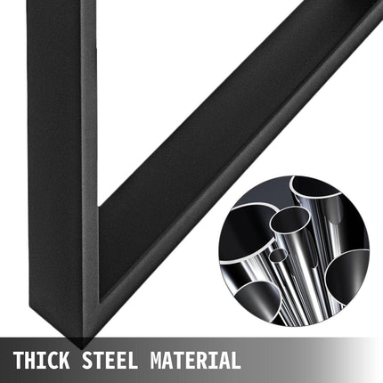 Black Metal Table Legs Set of 2 Steel Table Legs 35x28 Inch Dining Table Legs Office Table Legs Computer Desk Legs Steel Bench Legs Country Style Table Legs DIY Furniture Legs.
