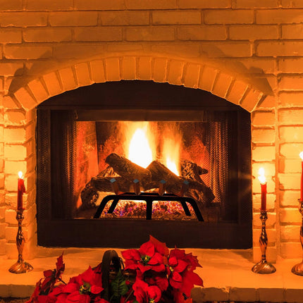 Fireplace Log Grate, 18 inch Heavy Duty Fireplace Grate with 6 Support Legs, Solid Powder-coated Steel Bars, Log Firewood Burning Rack Holder for Indoor and Outdoor Fireplace.