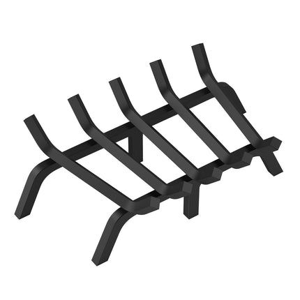 Fireplace Log Grate, 609.6mm Heavy Duty Fireplace Grate with 6 Support Legs, 19.05mm Solid Powder-coated Steel Bars, Log Firewood Burning Rack Holder for Indoor and Outdoor Fireplace.