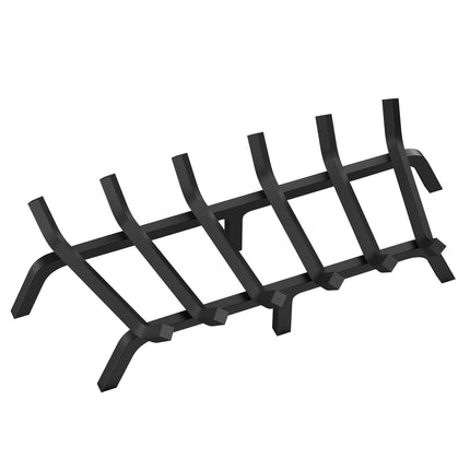Fireplace Log Grate, 685.8mm Heavy Duty Fireplace Grate with 6 Support Legs, 19.05mm Solid Powder-coated Steel Bars, Log Firewood Burning Rack Holder for Indoor and Outdoor Fireplace.