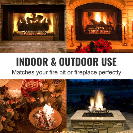 Fireplace Log Grate, 685.8mm Heavy Duty Fireplace Grate with 6 Support Legs, 19.05mm Solid Powder-coated Steel Bars, Log Firewood Burning Rack Holder for Indoor and Outdoor Fireplace.