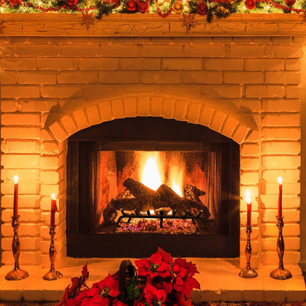 Fireplace Log Grate, 762mm Heavy Duty Fireplace Grate with 6 Support Legs, 19.05mm Solid Powder-coated Steel Bars, Log Firewood Burning Rack Holder for Indoor and Outdoor Fireplace.