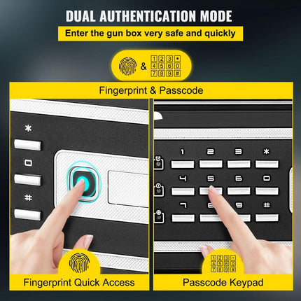 Safe Box, 1.7 CU.FT Fingerprint Safe Box for Money with 2 Keys & Digital Keypad, Q235 Steel Safe Box for Storing Cash, Jewelry, Pistols, Documents, Watches in Home & Office & Hotel.