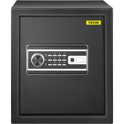Safe Box, 1.7 CU.FT Fingerprint Safe Box for Money with 2 Keys & Digital Keypad, Q235 Steel Safe Box for Storing Cash, Jewelry, Pistols, Documents, Watches in Home & Office & Hotel.