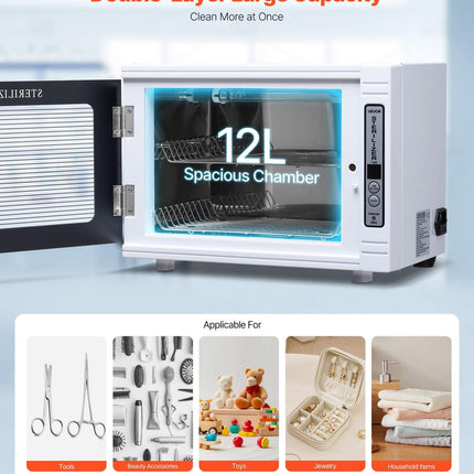Nail Tool Cleaning Machine 12L Large Capacity Tool Cabinet Cleaner Box.