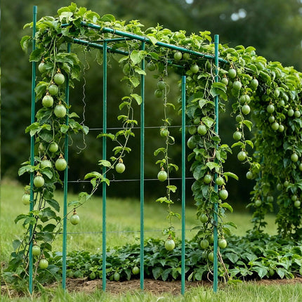 Garden Stakes, 25 Pack, 2100 mm, Plastic Coated Metal Tomato Stakes, Garden Sticks for Plants Support, with Pointed End and Non-Slip Bumps for Growing Climbing Plants, Outdoor Vegetables.