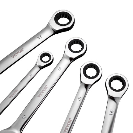 Combination Wrench Set 8-Piece Metric 8 mm to 19 mm with Organizer Rack.