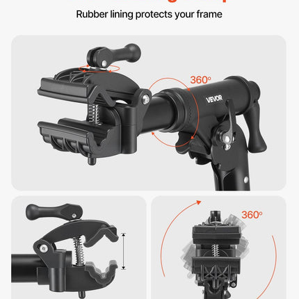 Bike Repair Stand, 38.56 kg Heavy-duty Bicycle Work Stand with 1035-1630 mm Adjustable Height & Magnetic Tool Tray, Foldable Bicycle Maintenance Rack, Shop Home Mechanics for Mountain & Road Bike.