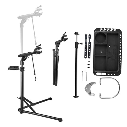 Bike Repair Stand, 38.56 kg Heavy-duty Bicycle Work Stand with 1035-1630 mm Adjustable Height & Magnetic Tool Tray, Foldable Bicycle Maintenance Rack, Shop Home Mechanics for Mountain & Road Bike.