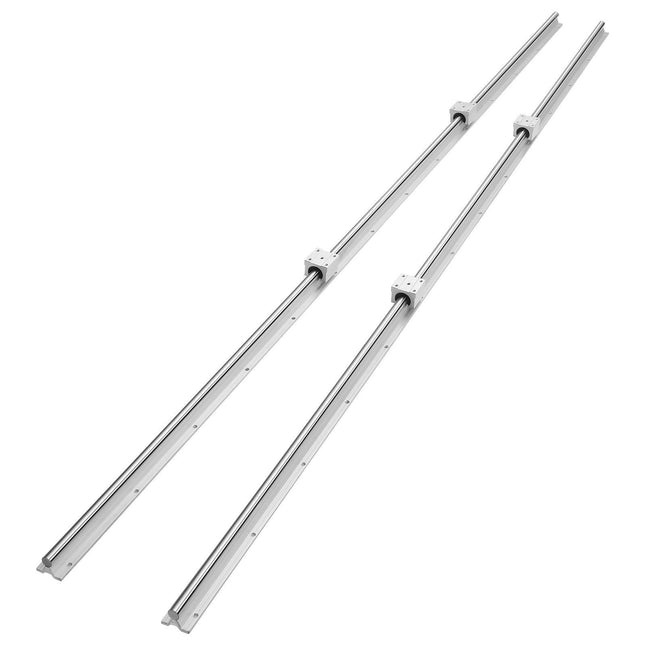 Linear Guide Rail Set, SBR16 2000mm, 2 PCS 78.7 in/2000 mm SBR16 Guide Rails and 4 PCS SBR16UU Slide Blocks, Linear Rails and Bearings Kit for Automated Machines DIY Project CNC Router Machines.