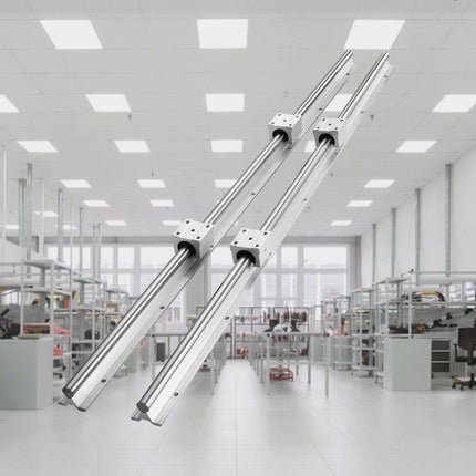 Linear Guide Rail Set, SBR20 1000mm, 2 PCS 39.4 in/1000 mm SBR20 Guide Rails and 4 PCS SBR20UU Slide Blocks, Linear Rails and Bearings Kit for Automated Machines DIY Project CNC Router Machines.