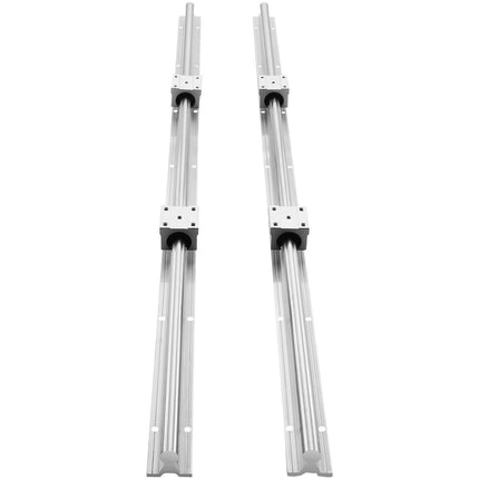 Linear Guide Rail Set, SBR20 1000mm, 2 PCS 39.4 in/1000 mm SBR20 Guide Rails and 4 PCS SBR20UU Slide Blocks, Linear Rails and Bearings Kit for Automated Machines DIY Project CNC Router Machines.