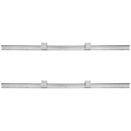 Linear Guide Rail Set, SBR20 1000mm, 2 PCS 39.4 in/1000 mm SBR20 Guide Rails and 4 PCS SBR20UU Slide Blocks, Linear Rails and Bearings Kit for Automated Machines DIY Project CNC Router Machines.