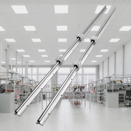 Linear Guide Rail Set, SBR20 1500mm, 2 PCS 59 in/1500 mm SBR20 Guide Rails and 4 PCS SBR20UU Slide Blocks, Linear Rails and Bearings Kit for Automated Machines DIY Project CNC Router Machines.