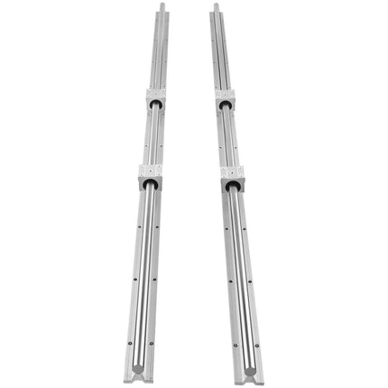 Linear Guide Rail Set, SBR20 1500mm, 2 PCS 59 in/1500 mm SBR20 Guide Rails and 4 PCS SBR20UU Slide Blocks, Linear Rails and Bearings Kit for Automated Machines DIY Project CNC Router Machines.