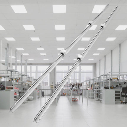 Linear Guide Rail Set, SBR20 1800mm, 2 PCS 70.9 in/1800 mm SBR20 Guide Rails and 4 PCS SBR20UU Slide Blocks, Linear Rails and Bearings Kit for Automated Machines DIY Project CNC Router Machines.