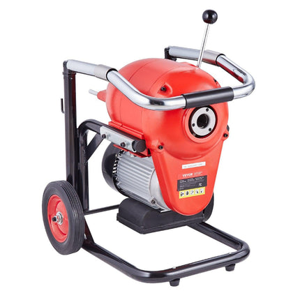 Drain Cleaner Machine 120FT x 6/5" 1100W Sectional Snake Auger Manual Feed.