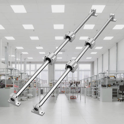 Linear Guide Rail Set, SFC20 1200mm, 2 PCS 47.2 in/1200 mm SFC20 Guide Rails 4 PCS SC20 Slide Blocks 4 PCS Rail Supports, Linear Rails and Bearings Kit for Automated Machines CNC DIY Project.