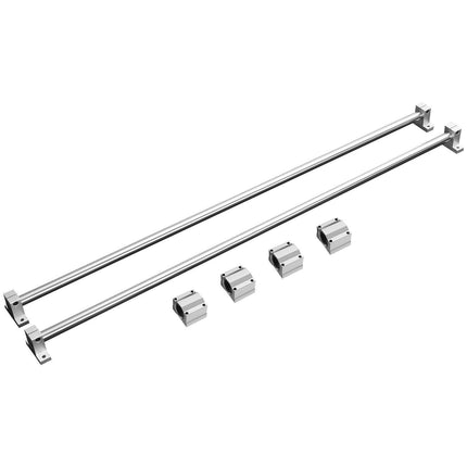 Linear Guide Rail Set, SFC20 1200mm, 2 PCS 47.2 in/1200 mm SFC20 Guide Rails 4 PCS SC20 Slide Blocks 4 PCS Rail Supports, Linear Rails and Bearings Kit for Automated Machines CNC DIY Project.