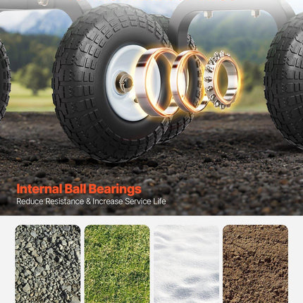 680 Lbs Steel Garden Cart on Wheels, Heavy Duty Garden Wagon Cart Pullable, Metal Outdoor Utility Yard Wagon Carts with 10" Tires, Mesh Removable Sides and 180°Rotating Handle.