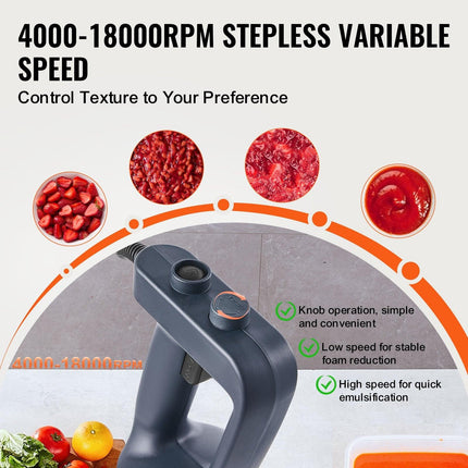 VEVOR Commercial Immersion Blender 500W Heavy Duty Hand Mixer for Soup Sauces.