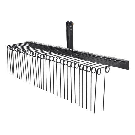 Tow Behind Landscape Rake, 1.8m Tow Dethatcher with 32 Steel Tines, Lawn Dethatcher Rake Attaches to Category 1, 3 Point Hitch for Tractor, for Leaves, Pine Needles, Straw, and Grass.