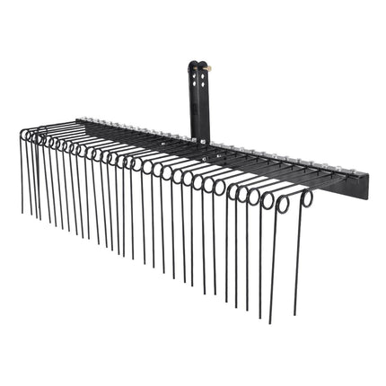 Tow Behind Landscape Rake, 1.8m Tow Dethatcher with 32 Steel Tines, Lawn Dethatcher Rake Attaches to Category 1, 3 Point Hitch for Tractor, for Leaves, Pine Needles, Straw, and Grass.
