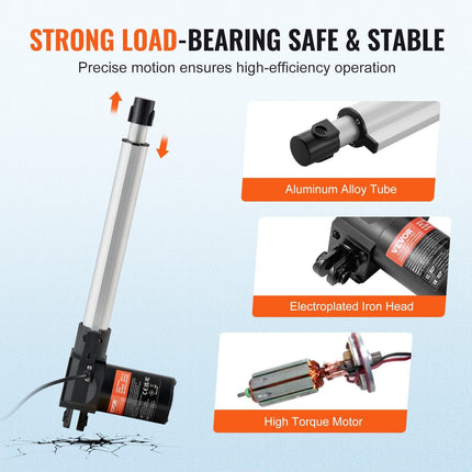 Linear Actuator 12V, 10 Inch Heavy Duty 1320lbs/6000N Linear Actuator, 0.19"/s Linear Motion Actuator with Mounting Bracket & IP44 Protection for Electric Door Industrial Machinery Vessels Cargo.