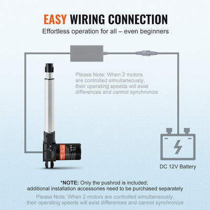 Linear Actuator 12V, 8 Inch Heavy Duty 1320lbs/6000N Linear Actuator, 0.19"/s Linear Motion Actuator with Mounting Bracket & IP44 Protection for Electric Door Industrial Machinery Vessels Cargo.