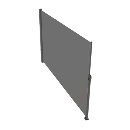 Retractable Side Awning, 160X300m Aluminum Outdoor Privacy Screen, 280g Polyester Water-proof Retractable Patio Screen, UV 30+ Room Divider Wind Screen for Patio, Backyard, Balcony, Gray.