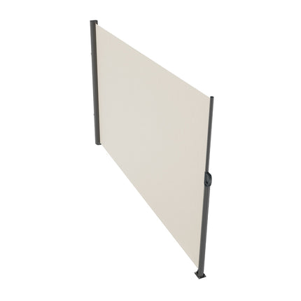 Retractable Side Awning,160X300cm Aluminum Outdoor Privacy Screen, 280g Polyester Water-proof Retractable Patio Screen, UV 30+ Room Divider Wind Screen for Patio, Backyard, Balcony, Beige.