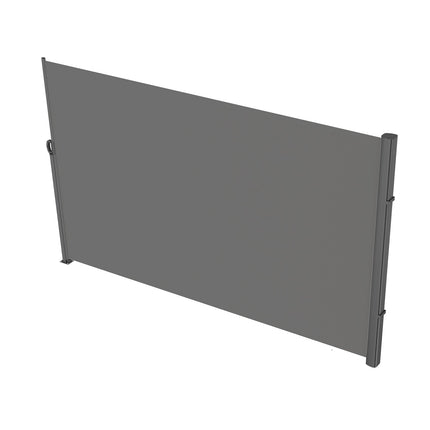 Retractable Side Awning, 180X300cm Aluminum Outdoor Privacy Screen, 280g Polyester Water-proof Retractable Patio Screen, UV 30+ Room Divider Wind Screen for Patio, Backyard, Balcony, Gray.