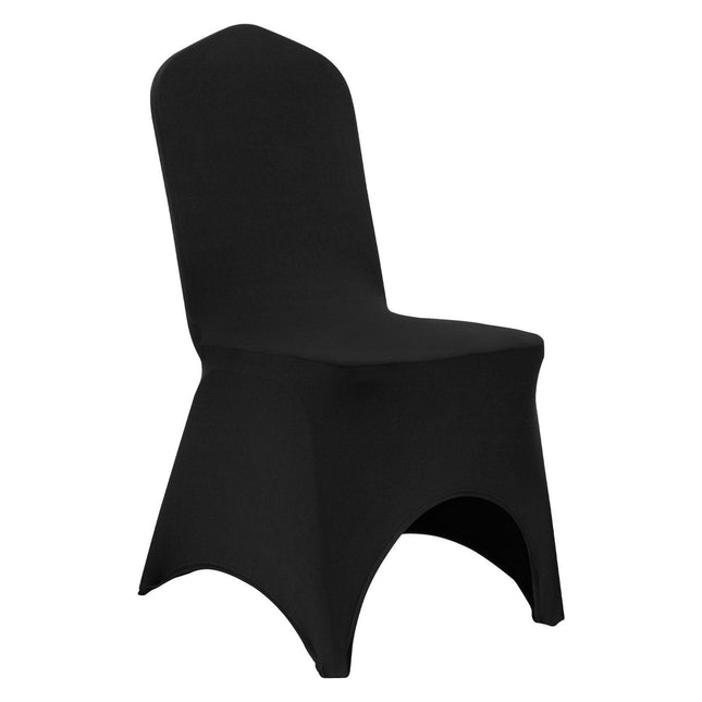 50 PCS Black Chair Covers Polyester Spandex Stretch Wedding Party Banquet.
