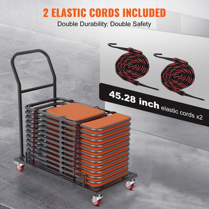 VEVOR 12 Chairs Folding Chair Storage Dolly Folding Chairs Rack Heavy Duty Iron.