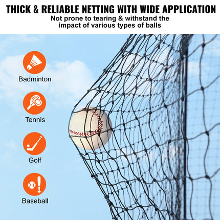 Baseball Batting Netting, Professional Softball Baseball Batting Hitting Training Net, Practice Portable Pitching Cage Net with Door & Carry Bag, Heavy Duty Enclosed PE Netting,1676CM (NET ONLY).